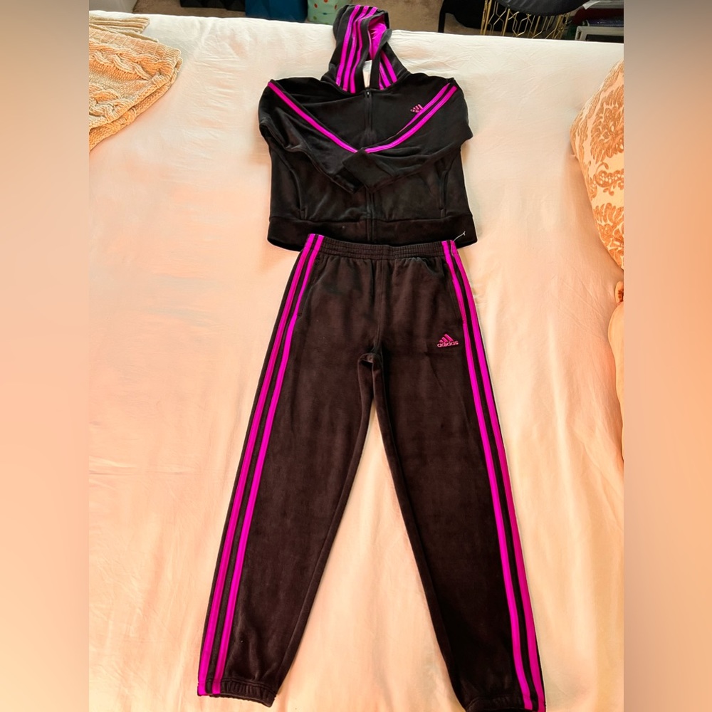 Adidas Kids Track Suit Youth Size 6x Athletic Matching Set